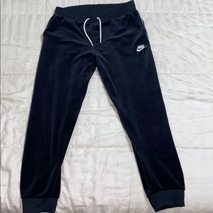 Nike black velvet sweatpants